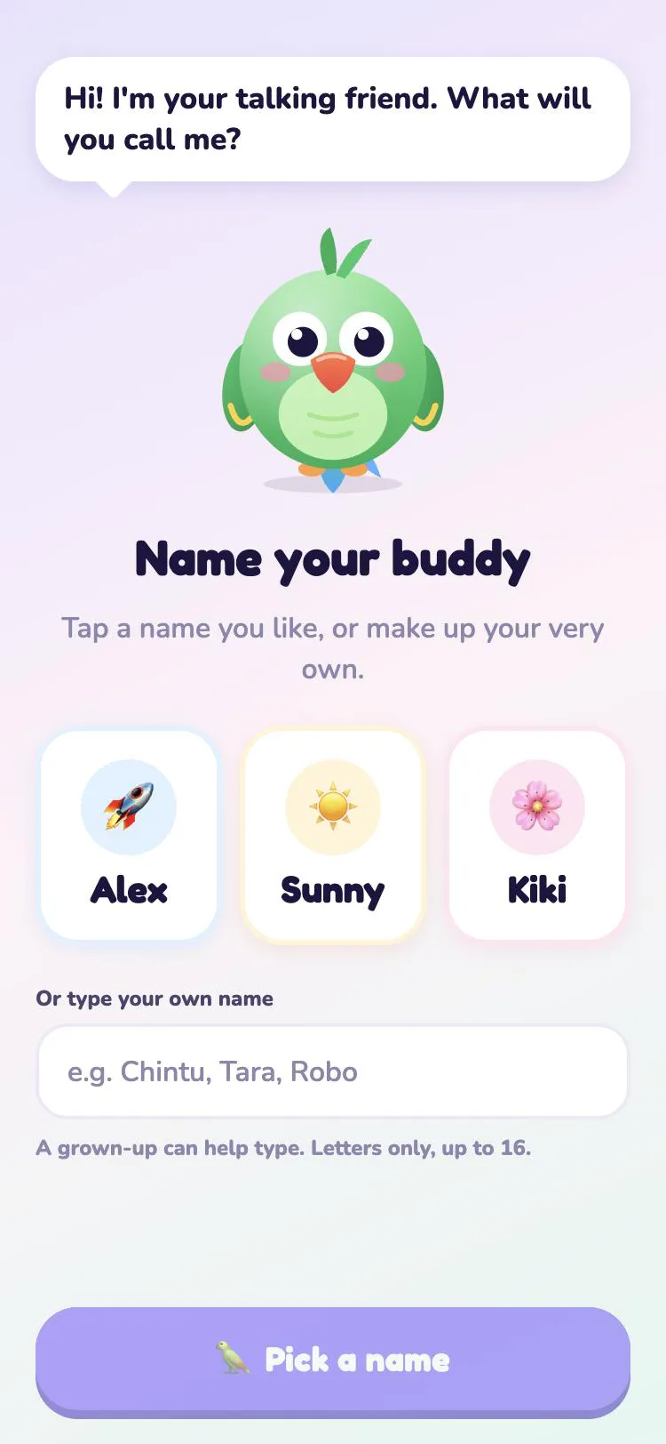 Name your buddy