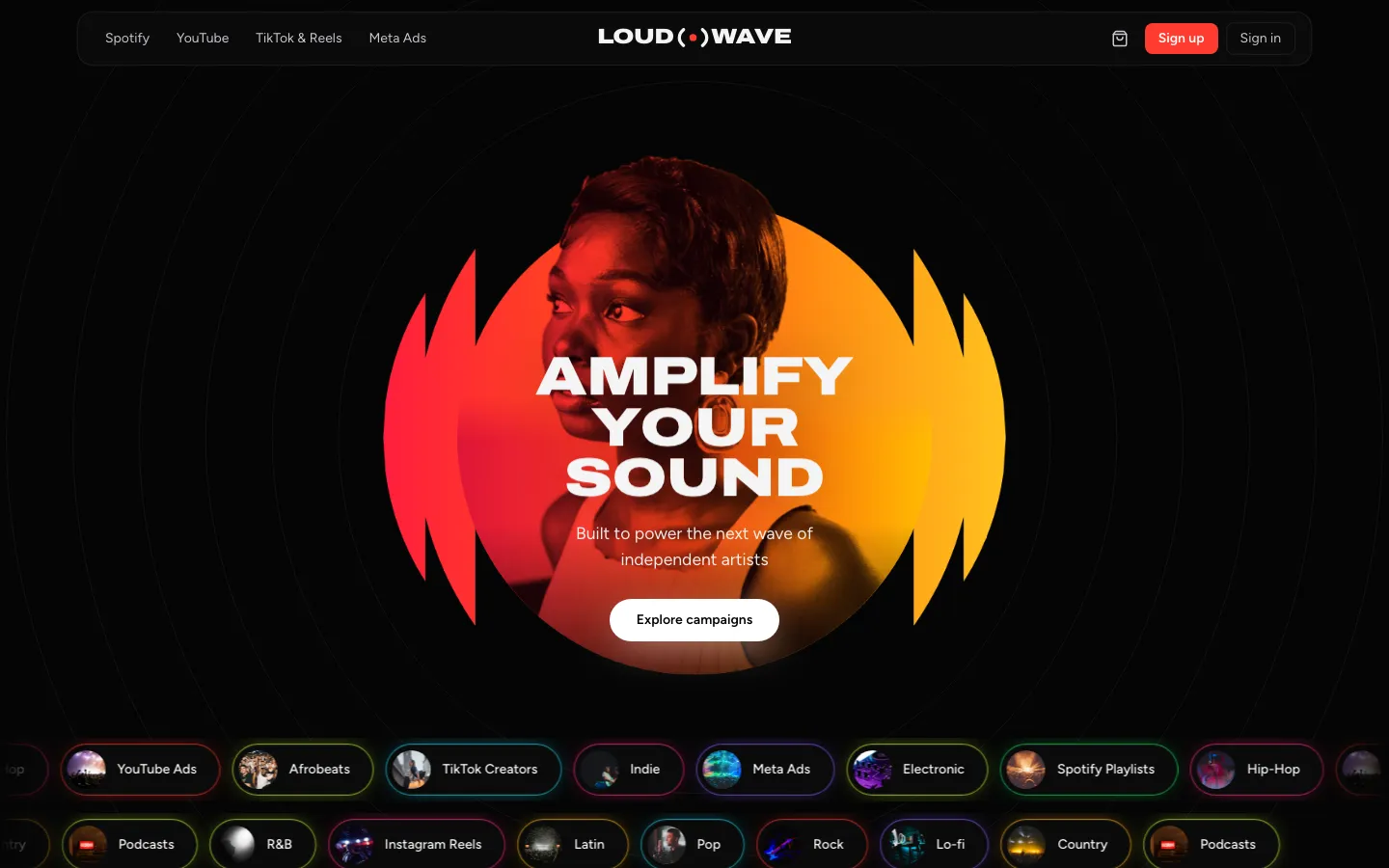 LOUDWAVE landing