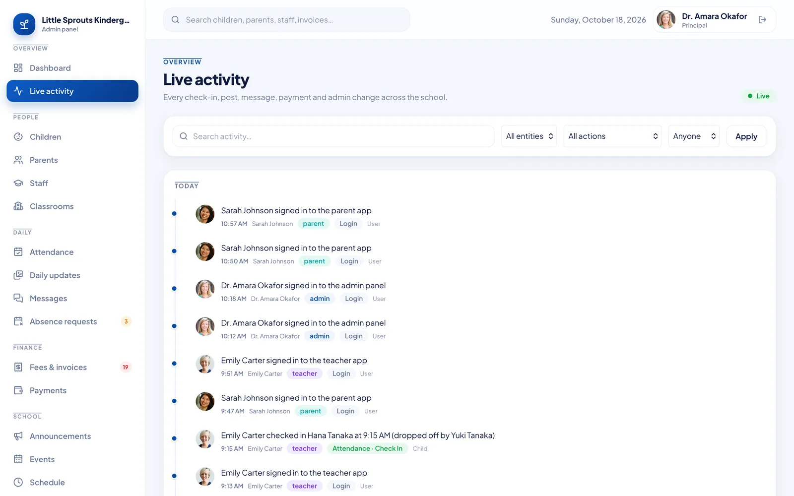 Live activity