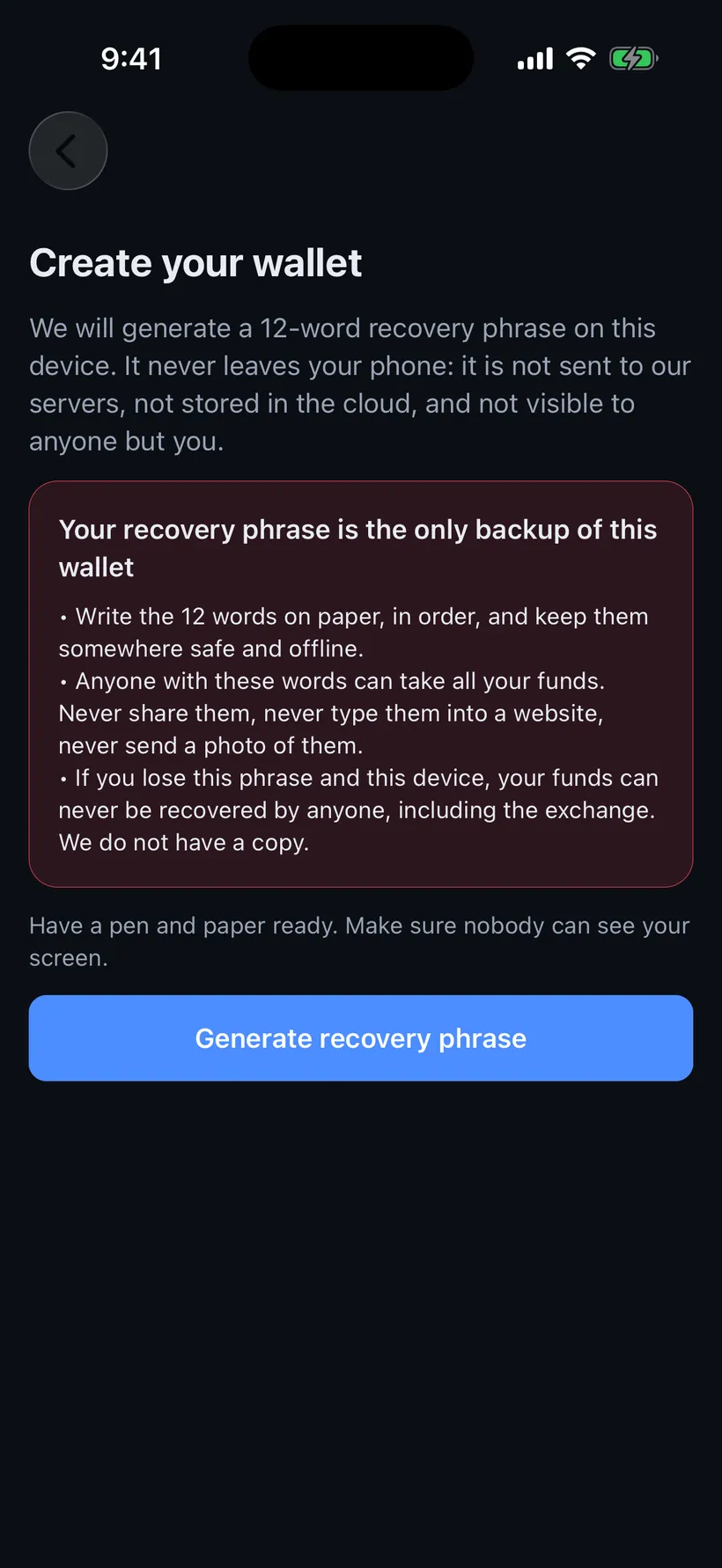 Create wallet